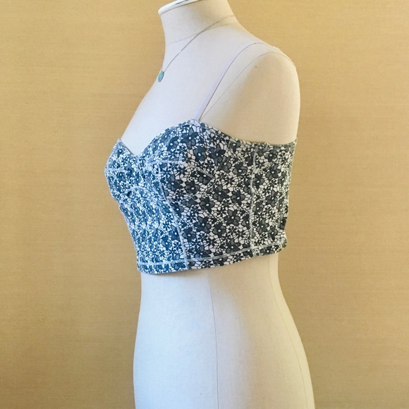TALULA Floral Lace Print Bustier/Crop Top - Picture 3 of 7